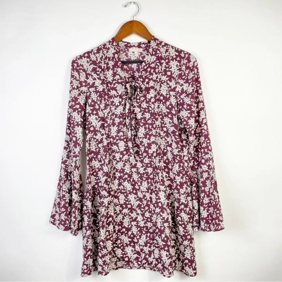 Gianni Bini Floral Boho Bell Sleeve Tunic Dress Size Small - Picture 3 of 7